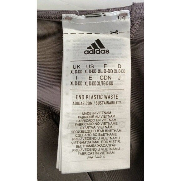 Adidas Tight Top Sports Bra Size XL D-DD Gray Racerback Sporty Workout - Picture 4 of 6